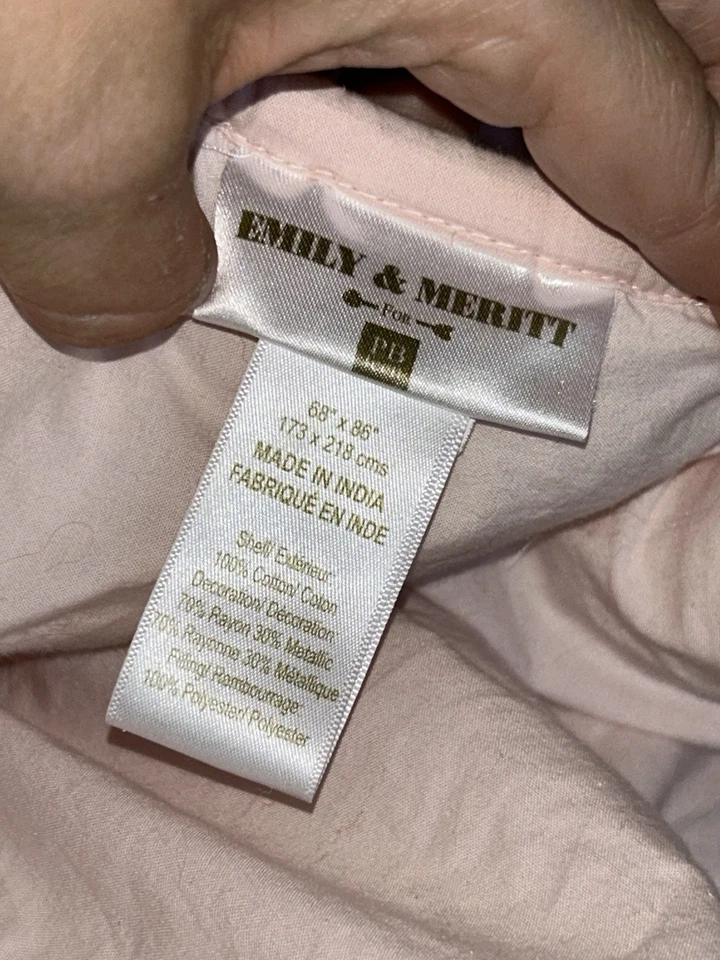 Juego de 3 ARTÍCULOS Pottery Barn Teen Emily Meritt punto dorado edredón y 2 fundas EURO 68”x86” Foto 2 de 4