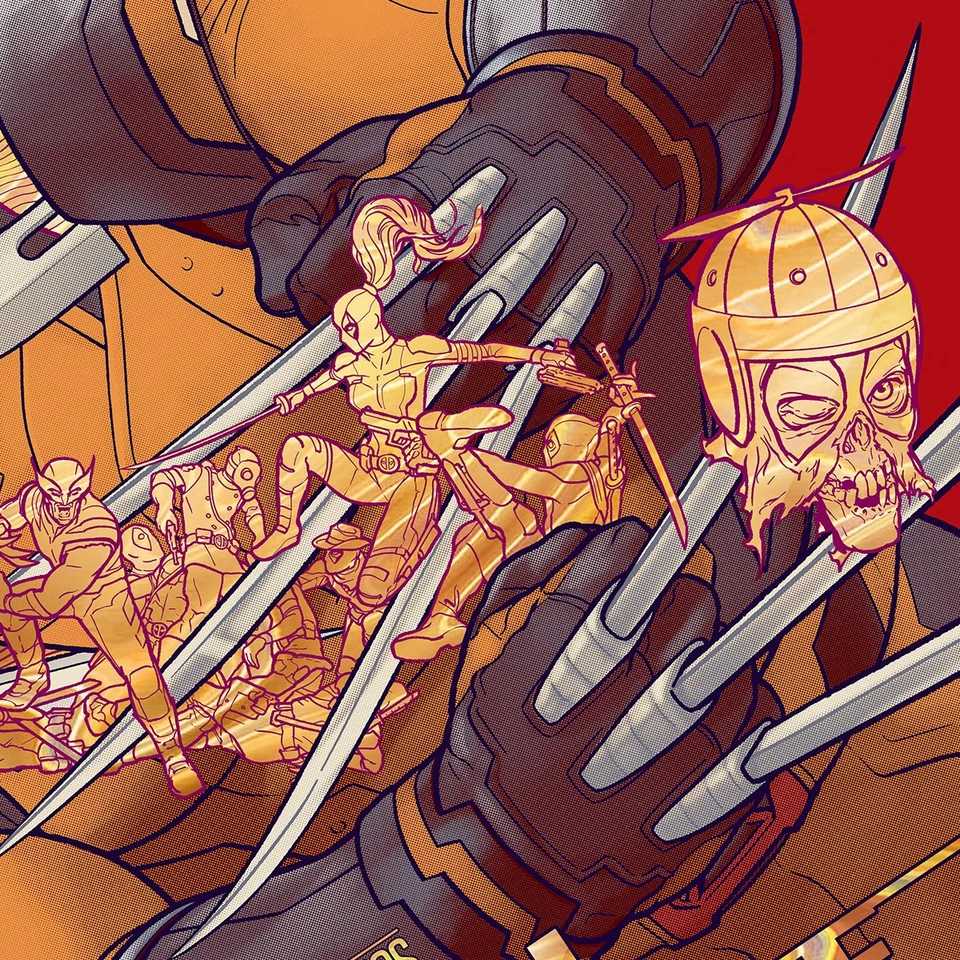 Póster CODA Martin Ansin Marvel Deadpool & Wolverine 24x36 Golden Desert Eagle Foto 3 de 4