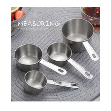 Stainless Steel Measuring Cups Set 4 Piece Metal Cups for Dry Goods Kitchen Tool