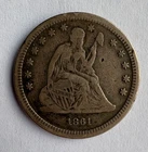 USA Seated Liberty Quater 1861 Circulated