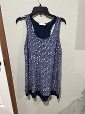 Pre-Owned Tory Burch Blue Size Small Floral Shift Knee Length Sleeveless Dress