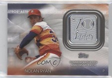 2021 Topps 70th Anniversary Manufactured Logo Nolan Ryan #70LP-NR Patch HOF 0hd6