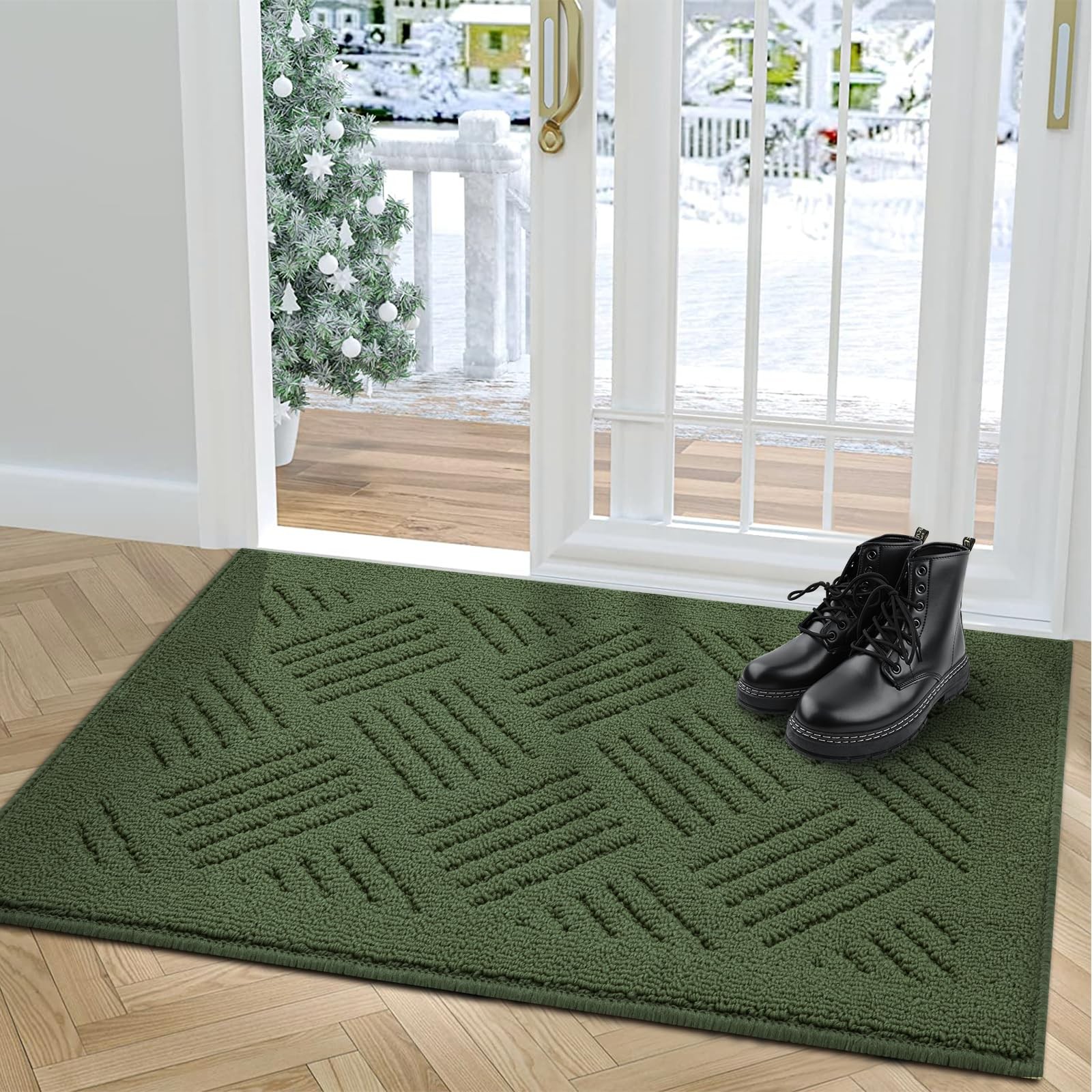 Non-Slip Indoor Door Mat for Front or Back Entrance with Rubber Backing