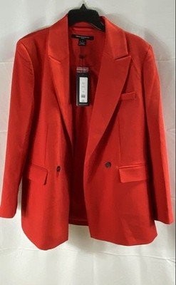 French Connection Women's Azra Twill Blazer Jacket Red Size M NWT
