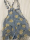 Jordache Girls Vintage Fit Floral Denim Shortalls Size Large 10/12 Sunflower — photo 2