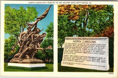 Postcard MONUMENT SCENE Gettysburg Pennsylvania PA m/01 AL1864