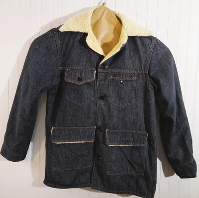 Roebucks Denim Sherpa Button Up Barn Jacket Coat Men's Size 40 T