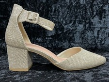 DREAM PAIRS Women Low Stilettos Heel Pump Shoes Ankle Strap Pointed Toe Sz5 617