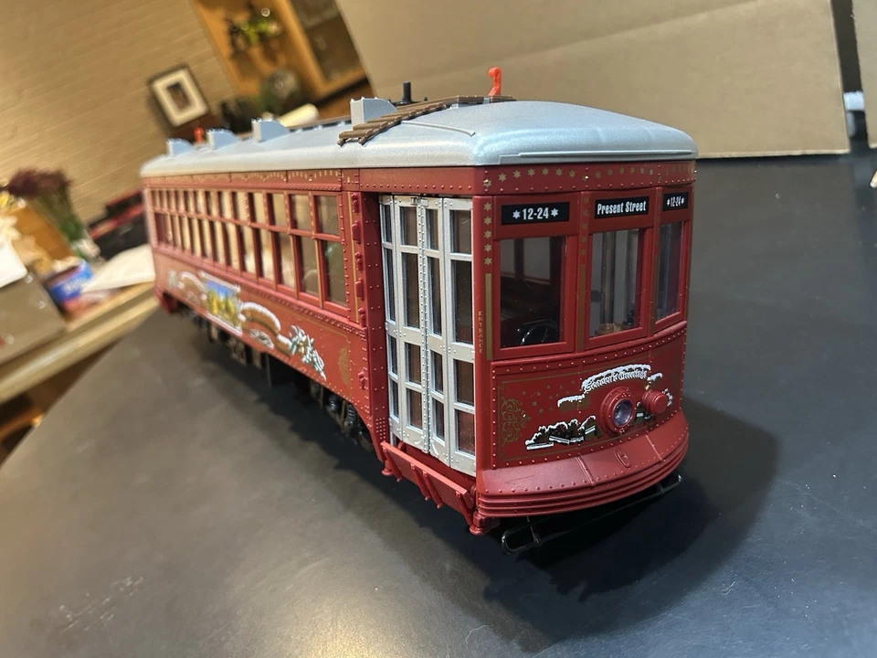 LGB 22382, New Orleans Christmas Street Car, Sound, Lights, MTS, G Scale, Rare - Image 2 of 4