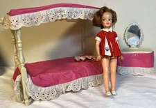 Vintage Penny Brite Doll, Bed, Vanity Deluxe Reading Corp Lot
