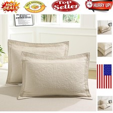 Elegant 100 Cotton Floral Quilt Pillow Shams Set of 2 