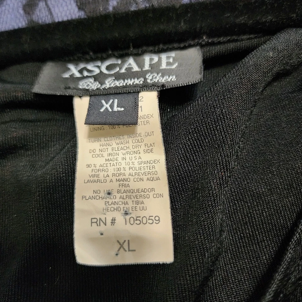 Xscape By Joanna Chen Y2K Top Xl Black Purple Floral Tank Dark Floral Whimsigoth - image 4 of 4