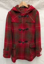 Ladies Red Tartan Harris Tweed Duffle Coat