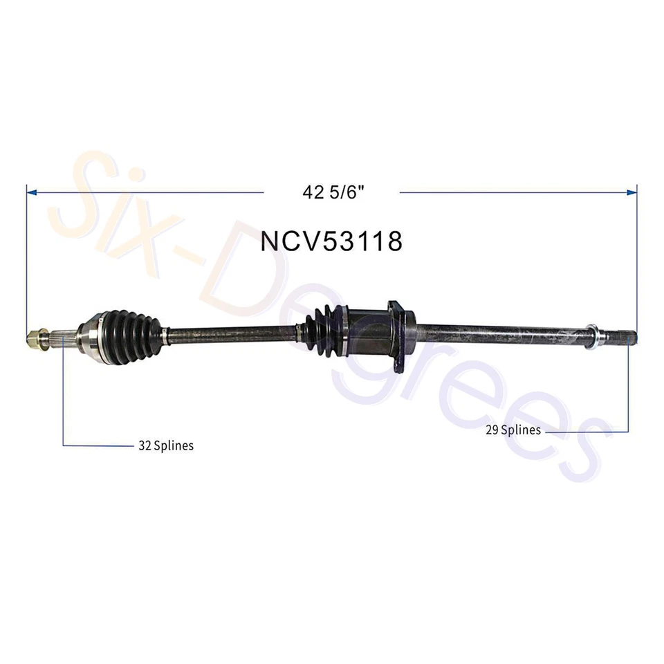 Eje delantero CV NCV53117 NCV53118 para Nissan Quest 2011-2016 2017 tracción delantera 3,5 L Foto 3 de 4