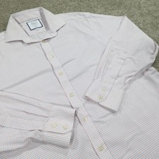 Charles Tyrwhitt Dress Shirt Men 17 35 Classic Fit Button Up Non Iron Glen Check
