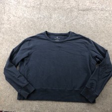 Mack Weldon Sweatshirt Women 2XL Blue Pullover Fleece Casual Logo Crop