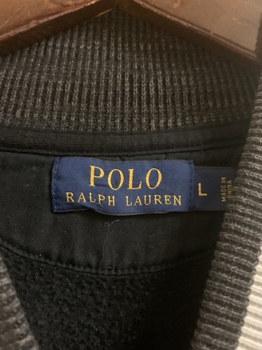 Polo Ralph Lauren Herren Varsity durchgehender Reißverschluss leichte Jacke Gr: Large $ 198 schwarz - Bild 2 von 9