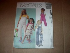 McCall's Pattern 4000 Girls' Jumper and Jumpsuits in Four Styles 3,4,5,6 Uncut