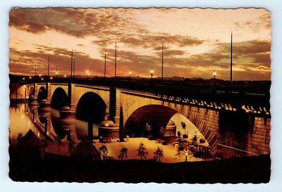 London Bridge Sunset Colorado River Lake Havasu City AZ Postcard