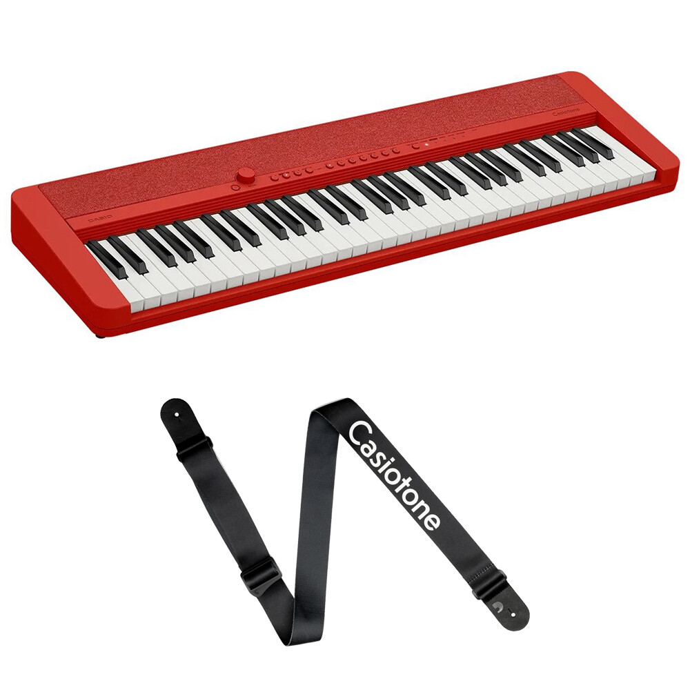 Casio CT-S1 61-Key Portable Keyboard, Red w/ Casiotone Strap | eBay