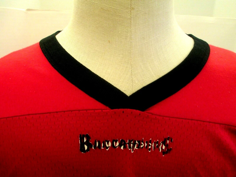  Винтажная мужская футболка чемпиона NFL Tampa Bay Buccaneers No40 Mike Alstott размер XL красная  - Изображение 3 из 4