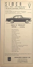 Simca Of France European Auto Versailles Los Angeles CA Vintage Print Ad 1956