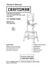Craftsman 137.224120 Band Saw Owners Instruction Manual