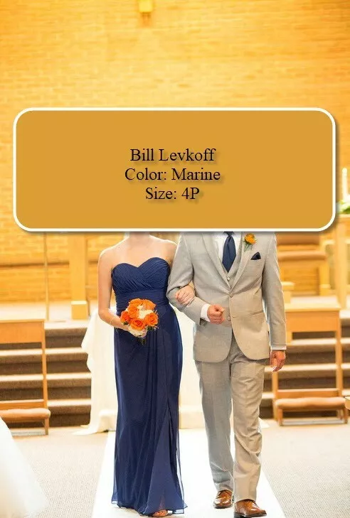Bill levkoff strapless chiffon bridesmaid dress sale