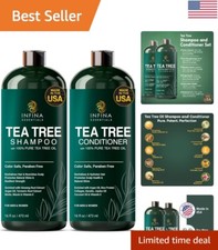 Strengthening Tea Tree Shampoo  Conditioner Set - Paraben-Free, 16 fl oz Each