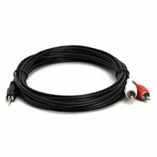 RCA 3.5mm Audio Stereo Male To 2-RCA Male Audio Cable - 6 Feet Long