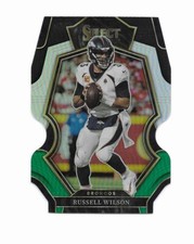 2022 Panini Select Premier Level Green & Black Die Cut Russell Wilson #131
