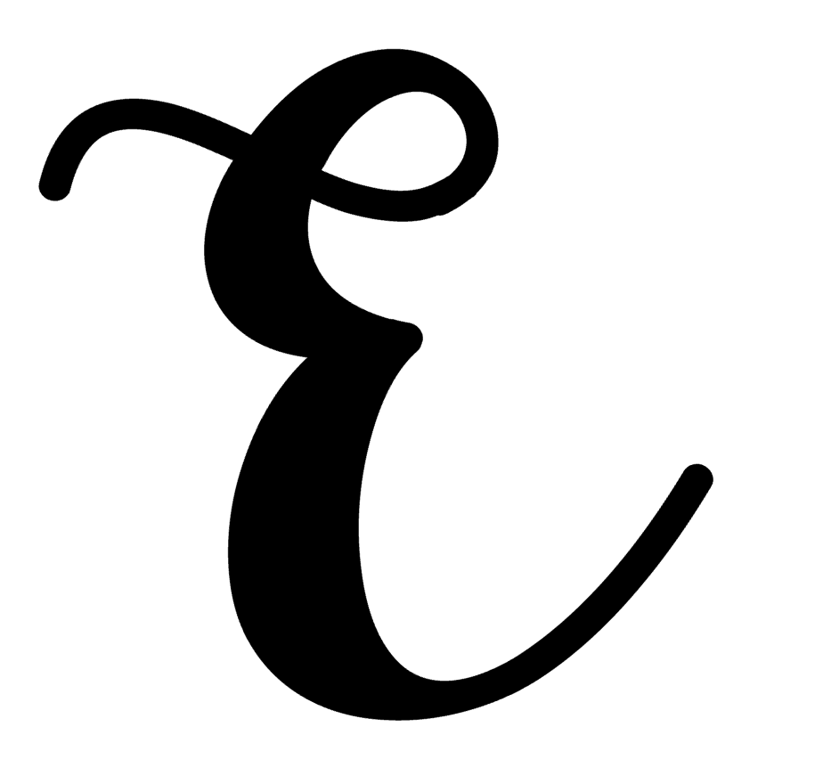 E Monogram Letter Initial Vintage Font Vinyl Decal Sticker For Home Cup Car Wall