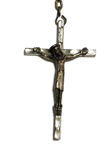 Vintage Ave Maria Brown Rosary Beads Catholic Religious Cross Pendant B1 - Picture 2 of 9