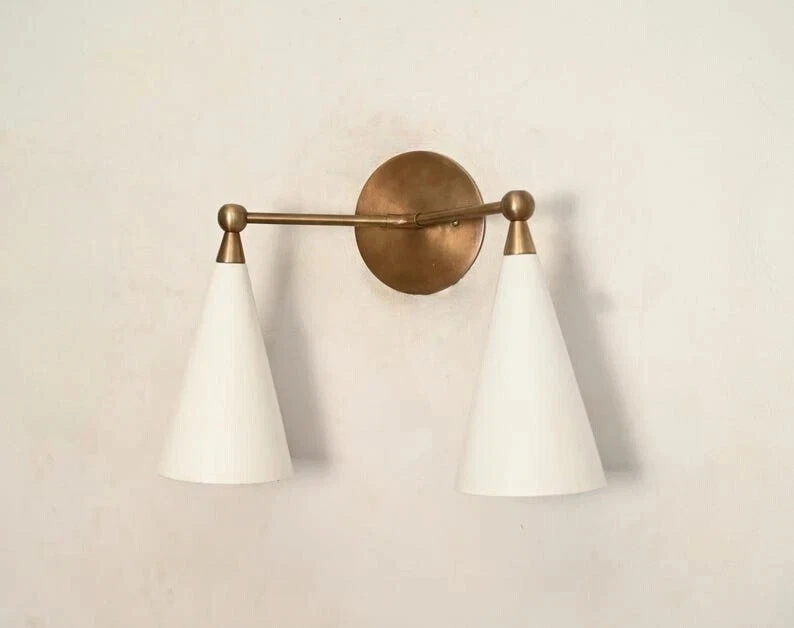 Aplique de pared moderno de mediados de siglo de 1950 Sputnik italiano lámpara de pared de latón luces Foto 3 de 4