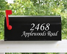 Set of 2 - 11" x 3"- 4" Custom Mailbox Decals Sticker Street Numbers, Many Fonts