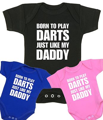 BabyPrem Baby SPASS Kleidung DARTS PADDY Body Weste Geschenke Duschgeschenke