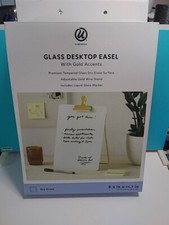 Glass Desktop Easel With Gold Accents By U-brands