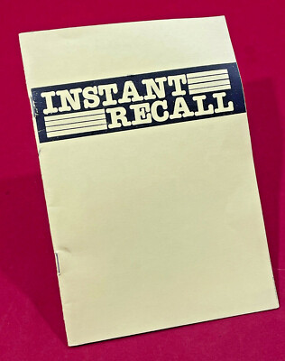 Benutzerhandbuch Für Das Instant Recall Datenbanksystem. Acorn BBC B Mikro