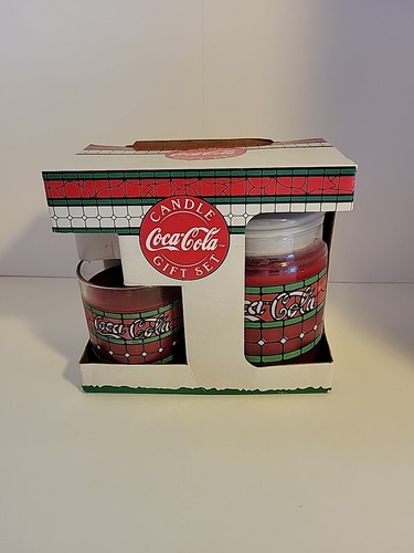 Coke Coca Cola Kerze Geschenkset "Tropical Fruit" Duft Buntglas Muster - Bild 1 von 9