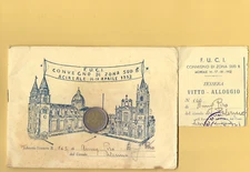 G1174 ACIREALE CONVEGNO FUCI 1952 BOOKLET CARD 26 pages