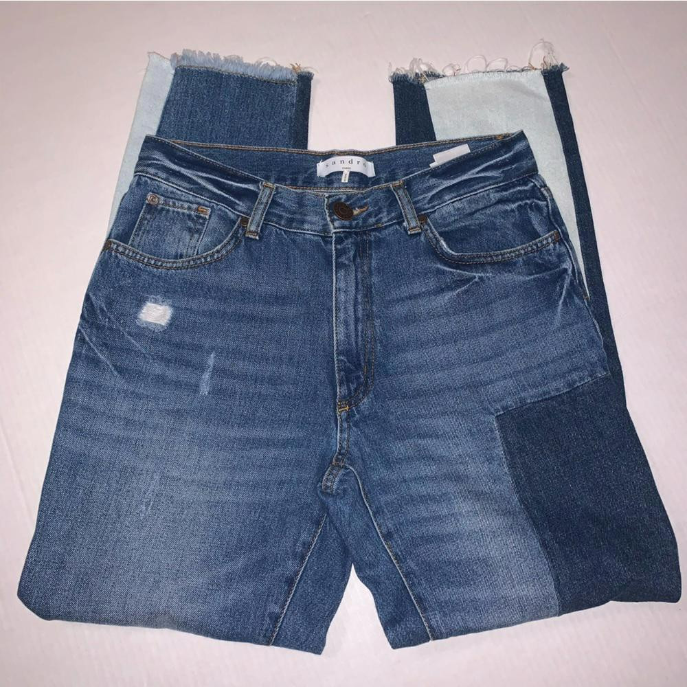 Sandro Patchwork Distressed Jeans EUC - image 5