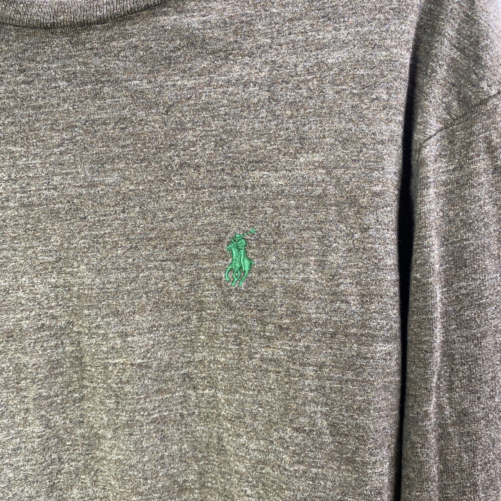 Polo Ralph Lauren classica marrone manica lunga girocollo maglietta verde pony sm