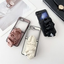 Fr Samsung Galaxy Z Flip 6 5 4 Crocodile Pattern Leather Slim Case Cover w/Wrist