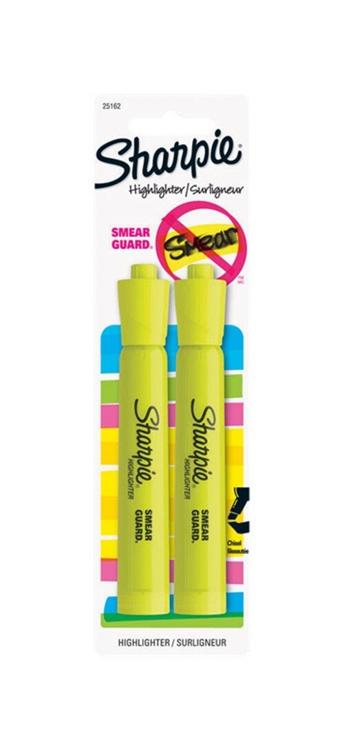 Sharpie 25162pp Fluorescent Yellow Accent Tank Style Highlighters (6-PACK)