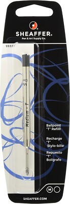 Sheaffer Ballpoint Pen Refill T Style Black Med Pt New In Packs 20 Refills 99337