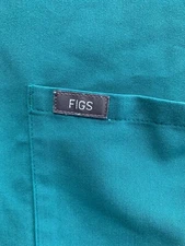 FIGS Scrub Top Womens Solid  Pocket Logo Medical Short Sleeve V Neck Medium