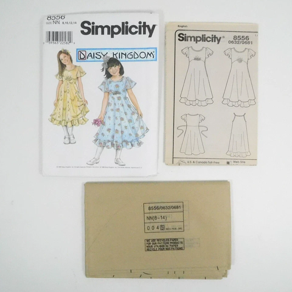 Simplicity 8556 Girls Child Dress Slip Sewing Pattern Size 8-14 Daisy Kingdom - Image 2 of 4