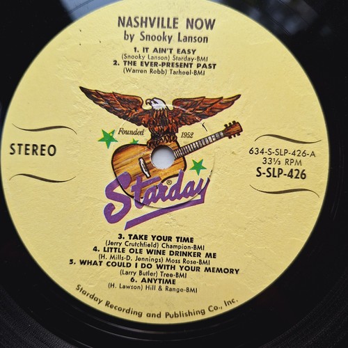 Snooky Lanson "Nashville Now" Original Starday SLP426 Vinyl LP Open Shrink 1968 - Picture 4 of 6