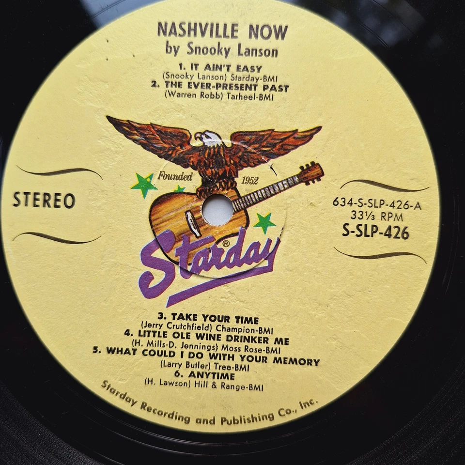 Snooky Lanson "Nashville Now"  Original Starday SLP426 Vinyl LP Open Shrink 1968 - Image 4 of 4