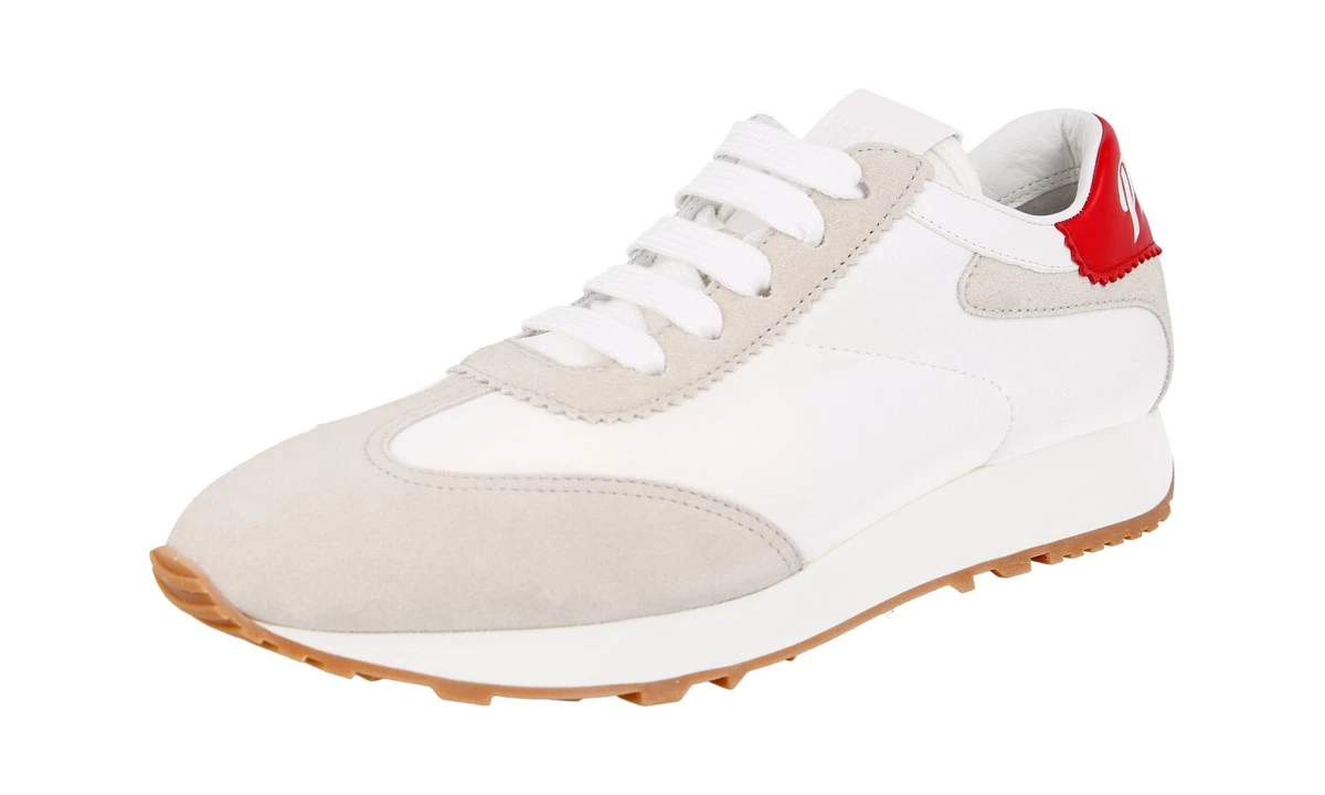 PRADA Wildleder Lane Sneaker - 1E369L - Weiss - NEU